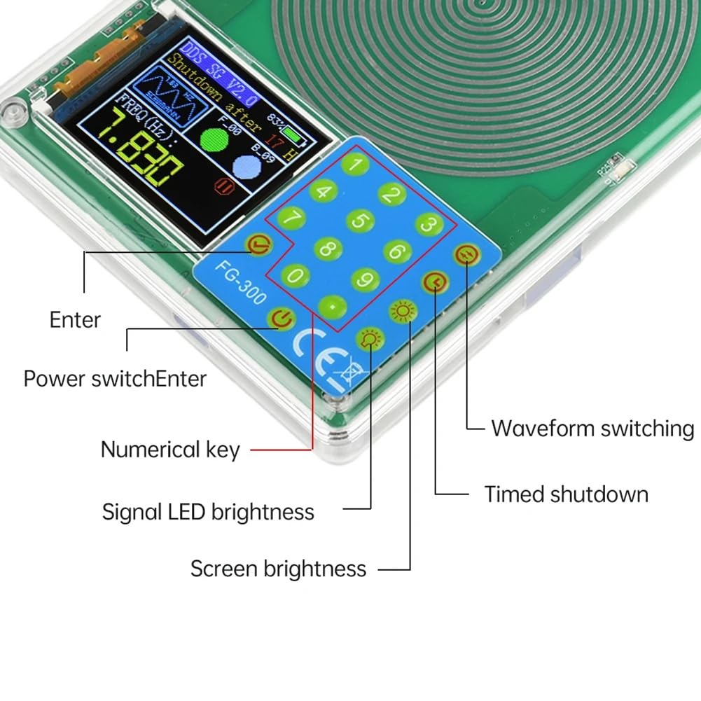 Générateur de Signaux DDS FG-300 Écran de Couleur de 1,8 Pouce 0,001Hz-200KHz Onde Sinusoïdale, Onde Carrée, Onde en Dents de Scie A