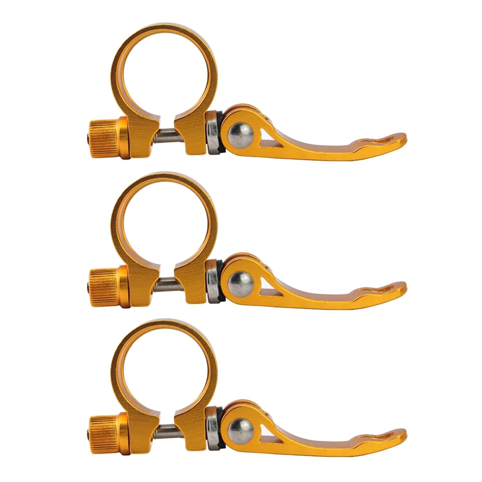 3pcs Regulable Aluminum Bicycles Seats Clamps Robustness Bike Seats Post Clamps For Enhancing Cycling Experiences