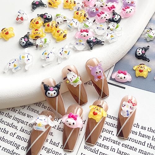70PCS Kawaii Nail Art Charms 3D Cute Cat Resin Jelly Gummy Sweet Candy Slime Making Ornament Nail Decoration Accessories for DIY - Image 5