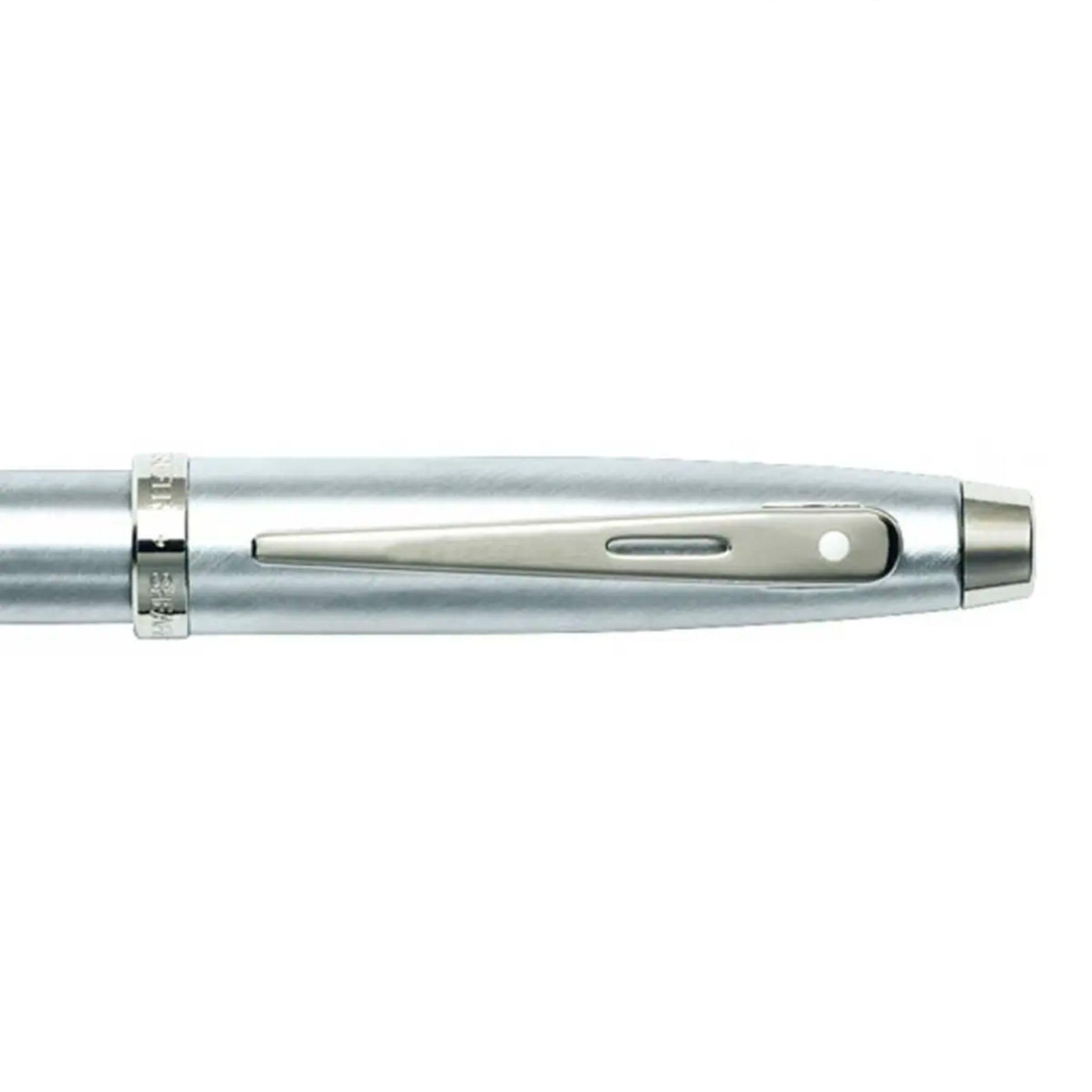 Sheaffer 100 gebürsteter Chrom-Füllfederhalter mit mittlerer Feder