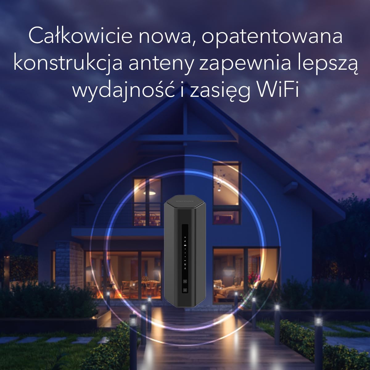 NETGEAR Nighthawk Dwuzakresowy router WiFi 7 (RS200) — funkcje zabezpieczeń, szybkość bezprzewodowa BE6500 (do 6,5 Gb/s) — do 185 m2, 80 urządzeń — port internetowy 2.5 Gb/s.
