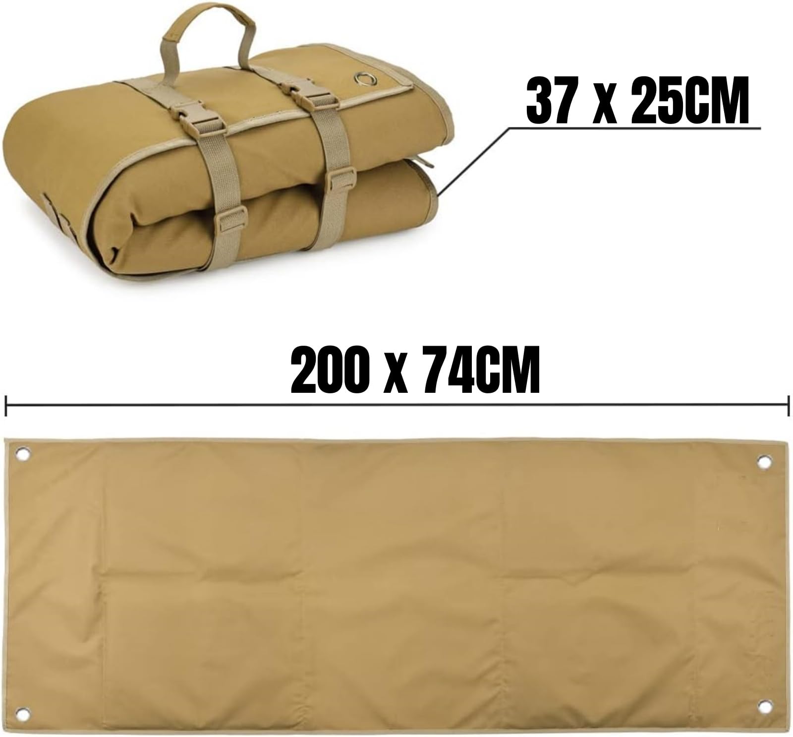 Peminkoo Tappetino da tiro Coperta Imbottita per riposare all'aperto Arrotolabile in Tessuto Oxford Antiscivolo Leggero Impermeabile Resistente per Caccia (200x74 cm)