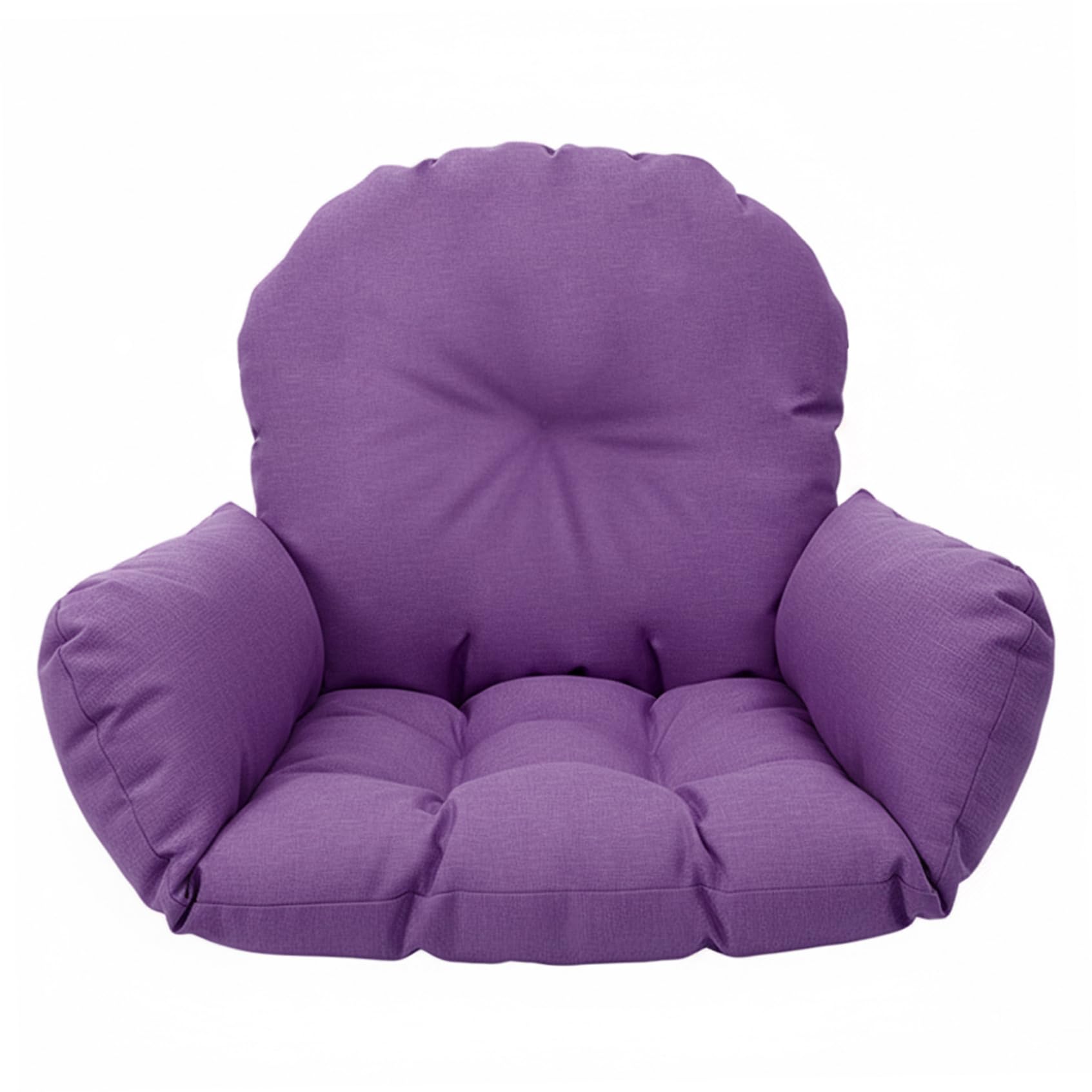 Faroby Egg Chair Cushion Replacement, Thick & Plush Hanging Chair Cushion with Ergonomic Support, Oversized Cotton Linen Pad for Indoor Outdoor (Purple), Egg Replacement