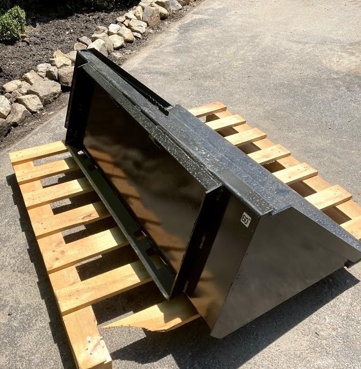 Skid Steer/Tractor Bckt, 60-inch 5ft Smooth Low Profile Bckt for Tractors and Skid Steer Loaders, SSQA Mount -Material Handling Attachment