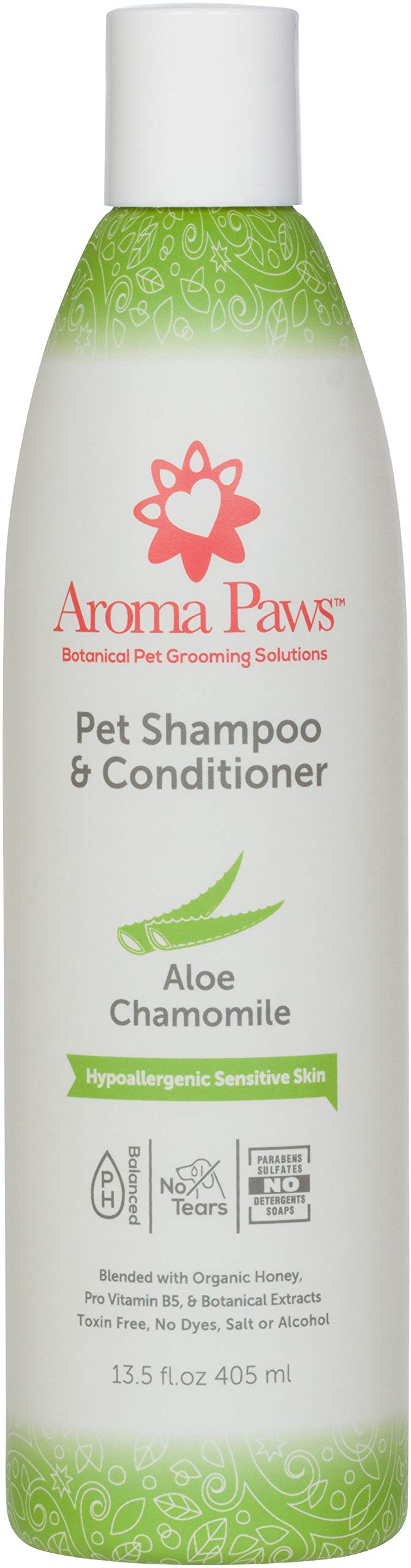 Aroma PawsDog Shampoo - Cleansing Wash, Conditioning, Moisturizing - Toxin Free, Healthy Ingredients - Aromatic Grooming Puppy Shampoo - Tearless Cleaner 13.5 oz 510