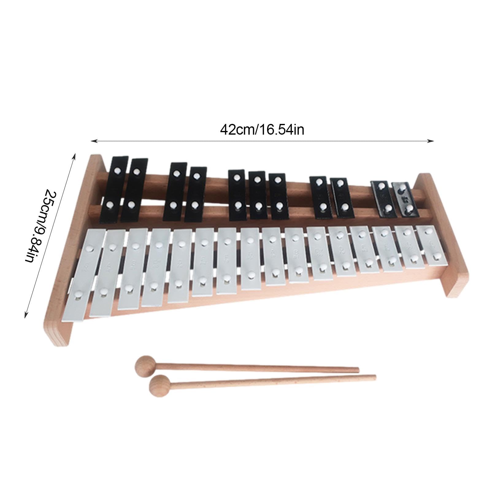 Générique Xylophone Professionnel | Instrument Glockenspiel Petit et Portable, Instrument Glockenspiel éducatif à 27 Notes, améliore la Coordination œil-Main