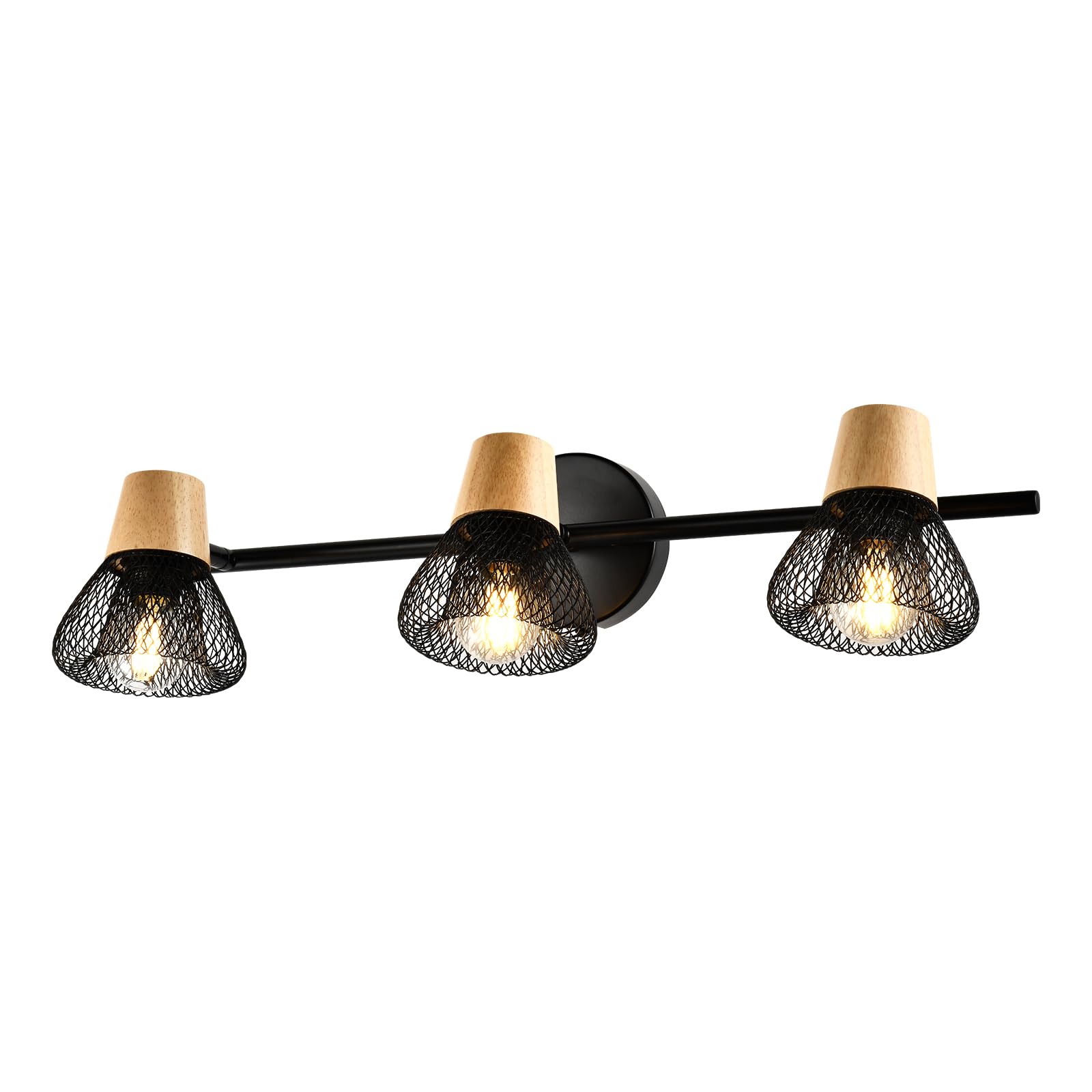LQWELL® E14 Wandleuchte, LED Wandlampe Innen Wandbeleuchtung Wandspot im Retro-Industriestil, für Studio Bartheke Hotel Schlafzimmer Wohnzimmer Treppe Saal Keller, Mattschwarz Metall