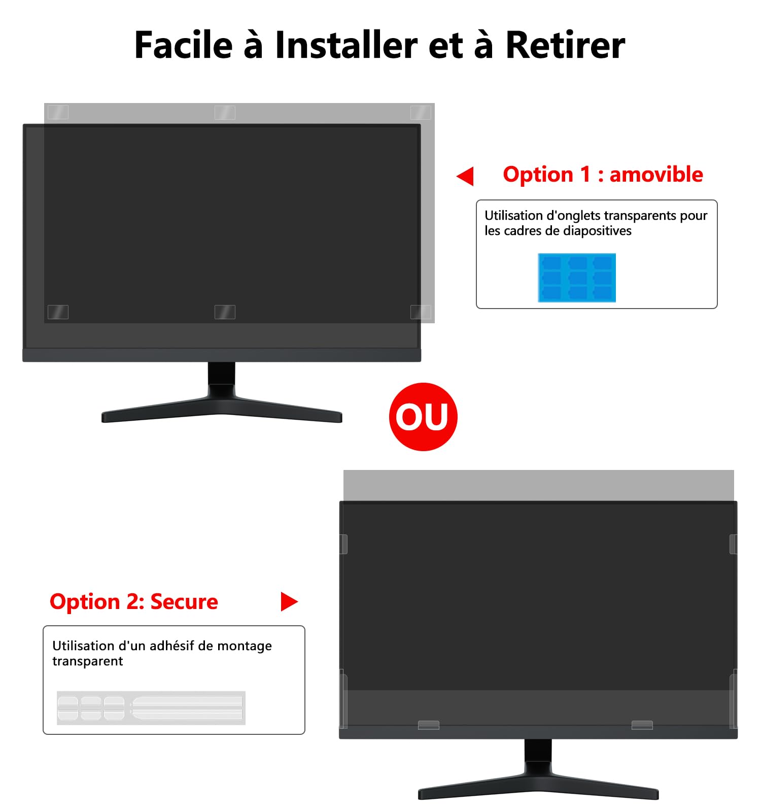 PYS Filtro de privacidad para pantalla PC de 27 pulgadas 16:9, protector de pantalla anti espía, antiluz, azul película, extraíble filtro de privacidad