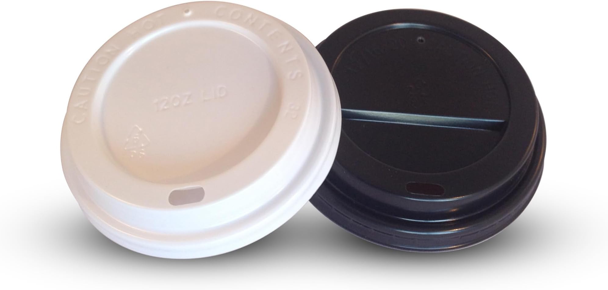 HOT BARGAINS Disposable Coffee Cup Reusable Lids, 500 Count Black or White Reusable Lids for 12oz/16oz Paper Cups, Push-On Design