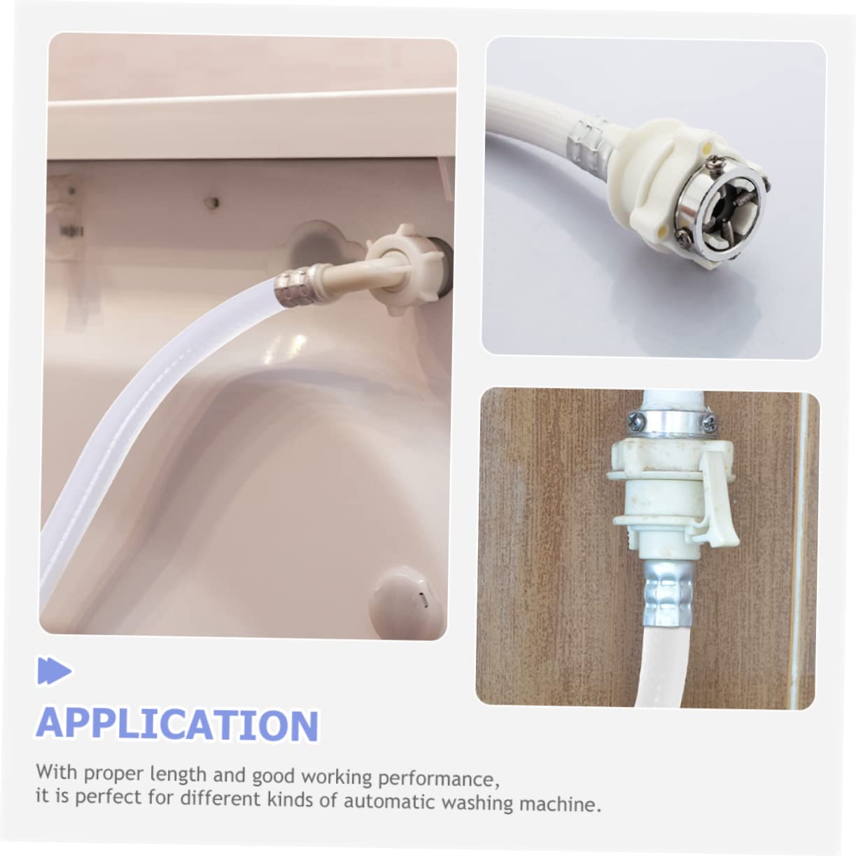 Manguera de Entrada para Lavadora 2m, 2 Piezas, Pvc | Acero Inoxidable Extremos, Color Blanco, Extensión de 2m para Suministro Doméstico