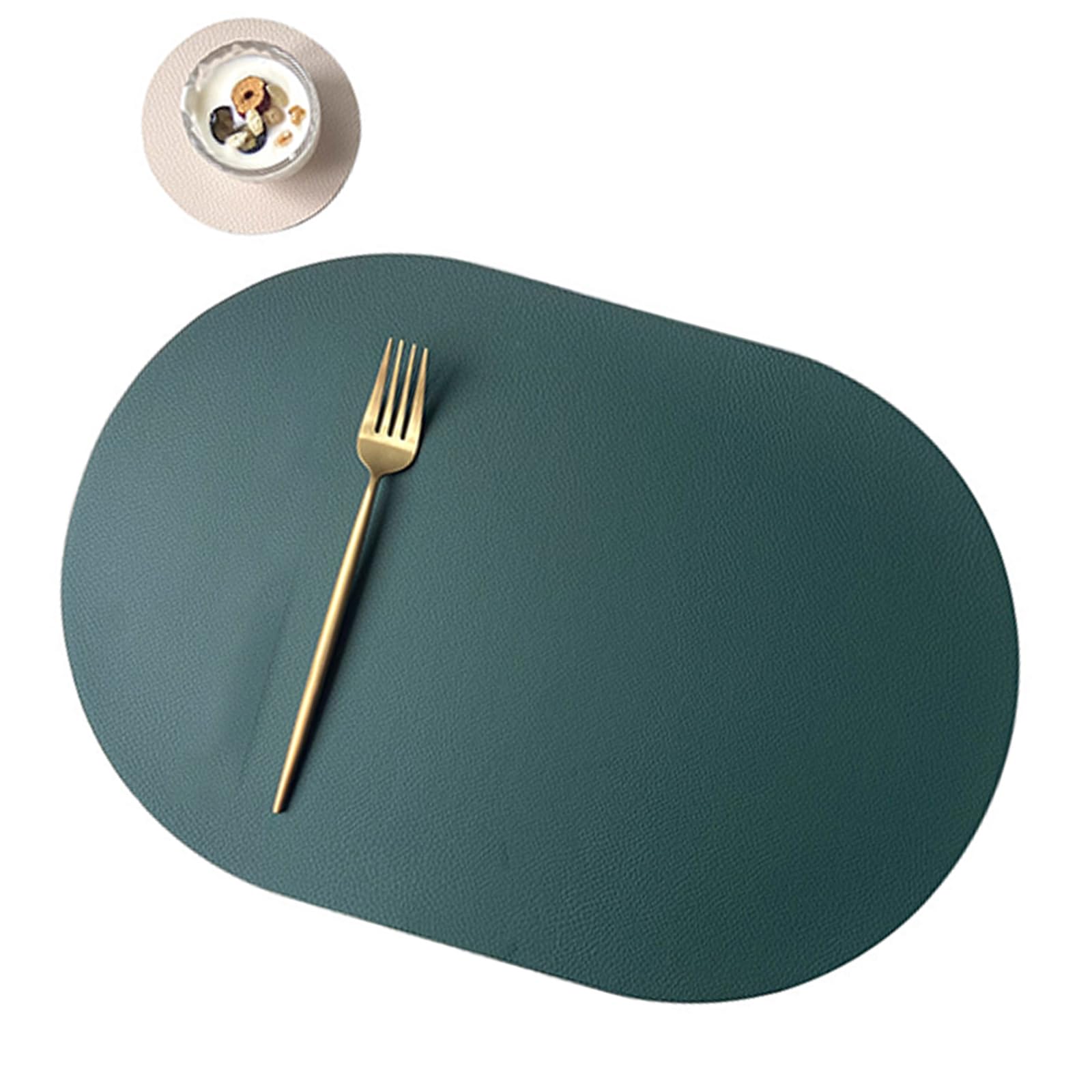 PU Placemats Oval Shape Coasters Spill Proof Dining Table Decoration Place Mats Modern Tableware Placemats