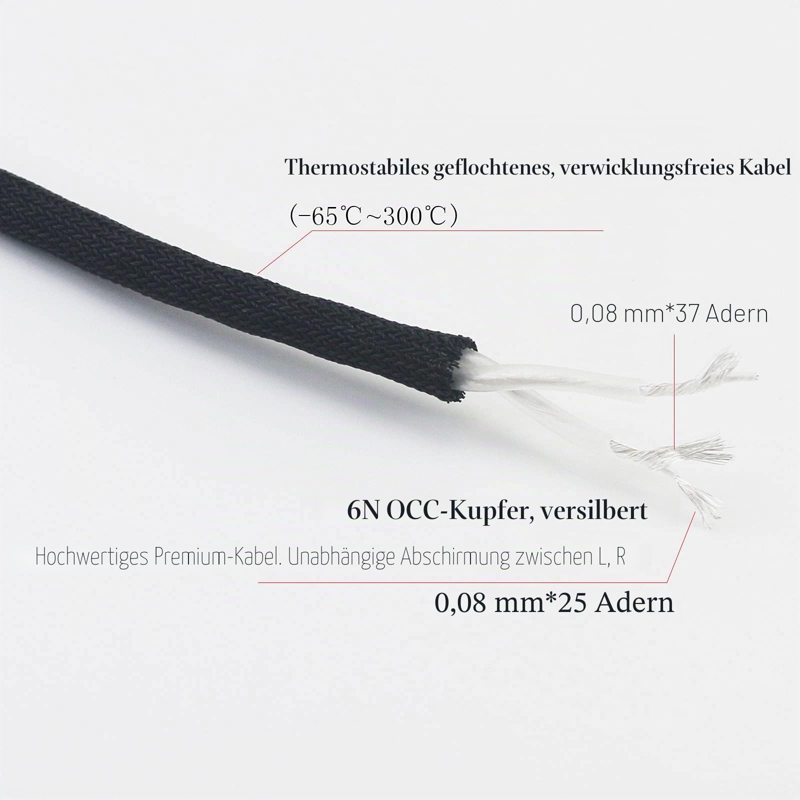 Symmetrisches Kabel, 4,4 mm, 6N, OCC Kupfer, Silber, kompatibel mit Sennheiser HD650, HD600, HD580, HD660S, HD58X, Massdrop HD6XX Kopfhörer, Walnuss, 3 m