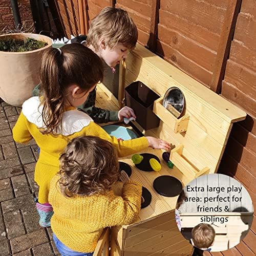 Big Game Hunters Triple Mud Kitchen with Working Tap  Childrens Wooden Outdoor Play Kitchen