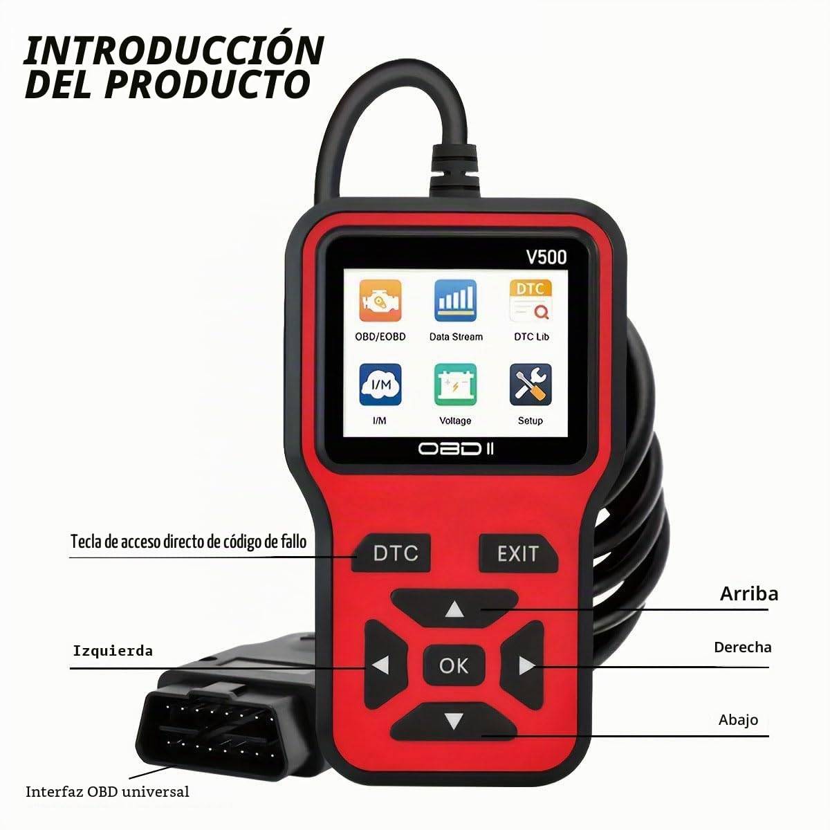 OBD2 Diagnosis para Renault Clio Megane Captur Koleos Zoe Talisman Espace Scenic, Rápido Lectura Códigos Error, Portátil Diagnosis Coche Multimarca, Fiable Datos en Tiempo Real, Scanner OBD2