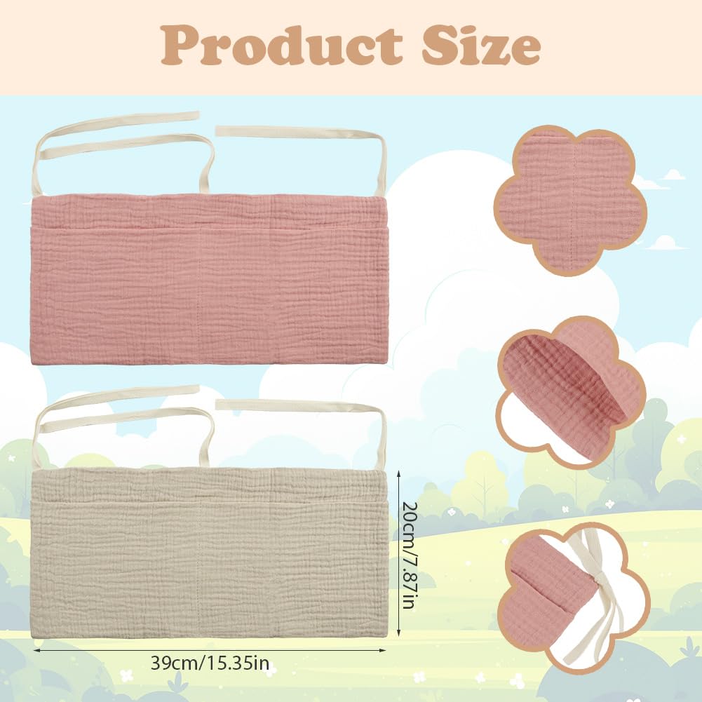 Flintronic Baby Crib Organiser, Baby Bed Storage Hanging Bag, Crib Organizer, Diaper Nursery Organizer - Image 2