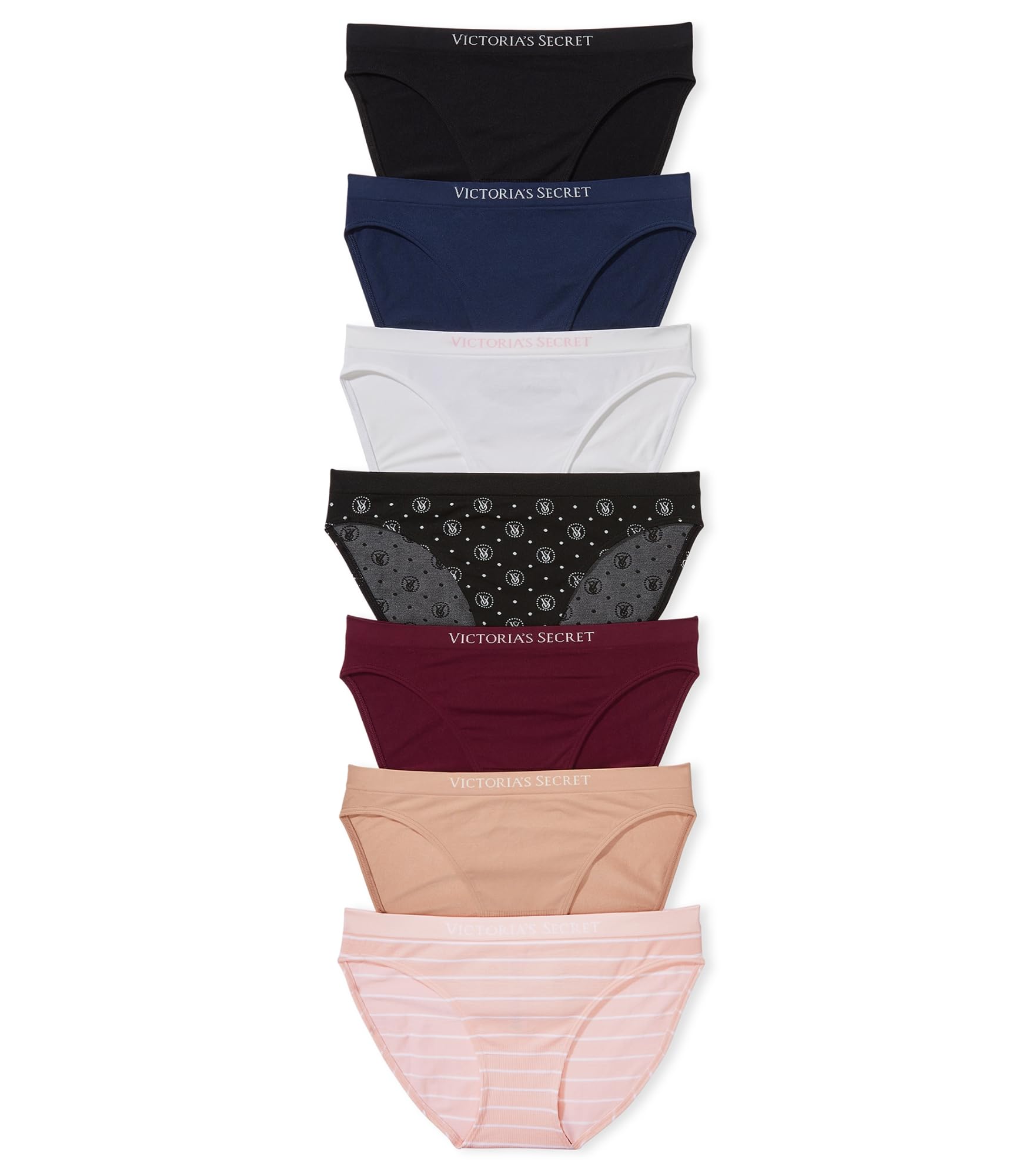 Victoria's Secret Women's Seamless Bikini Underwear, Moderate Coverage Panties for Women, Multi Pack (XS-XXL)