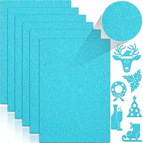 Twavang 24 Sheets Light Blue Glitter Cardstock Paper, A4 Premium Sparkly Paper for Scrapbook, DIY Projects, Party Decoration, Gift Box Wrapping 250GSM/92lb