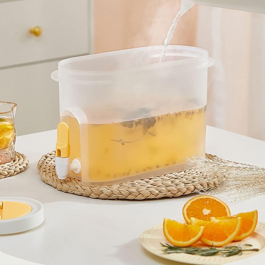 Dispenser per Bevande da 4 l/135 oz, Dispenser per Bevande in plastica con Coperchio, bollitore per Frigorifero di Grande capacità, distributore di Bevande a Buffet