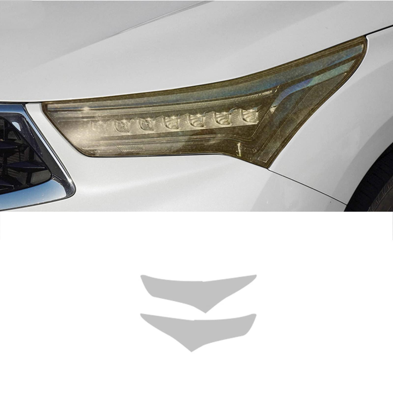 MVMTVT2 Pcs Car Headlight Protective Film Restoration Transparent Protection Black TPU Sticker For Acura RDX 2019 2020 Accessories