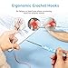Blingcute Ergonomic Crochet Hooks Set – 12 Sizes (2.0mm–8.0mm), Soft Grip Handles with Smooth Aluminum Needles, Portable Case, Comfortable Crochet Kit for Long-Time Crocheting & Arthritic Hands