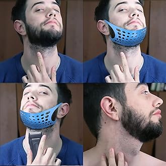 Goodern Men's Beard Shaping Tool Neckline Guide Silicone Beard Lineup Shaping Stencil Hair Lineup Neck Haircut Trimmer Tool Styling Comb Templates Trimmer Barber Supplies for Men Boy Mustache Shaper