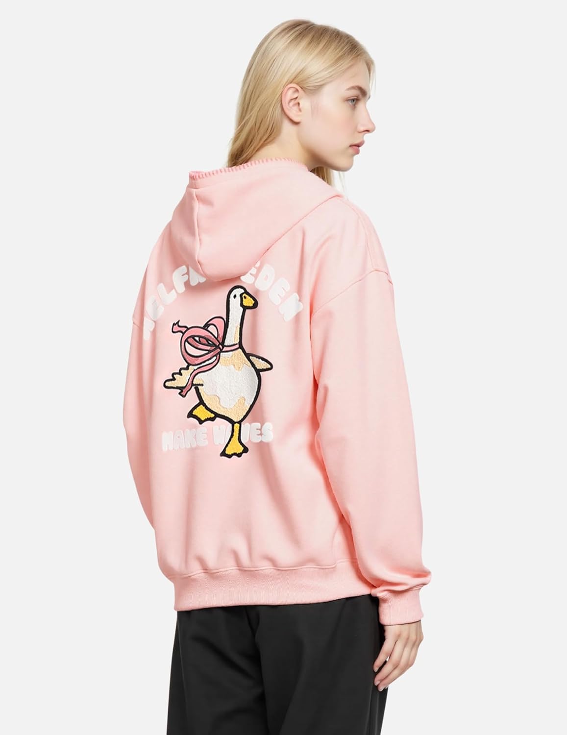 Aelfric Eden Towel Embroidery Bow Duck Pullover Hoodie Loose Cute Graphic Hoodies Y2k Hooded Sweatshirt Unisex - Image 2