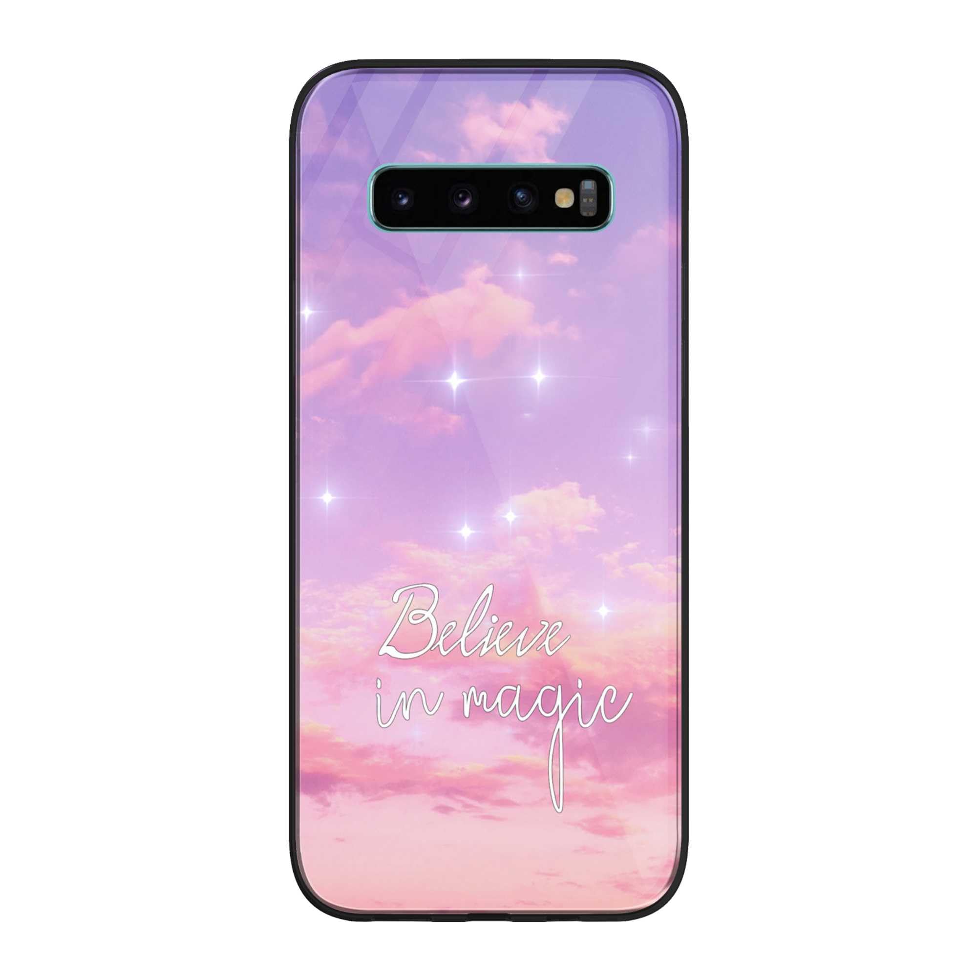 NDCOM for Samsung Galaxy S10 Plus Back Cover Pink Pastel Sky Aesthetic Printed Glass Case-image-45