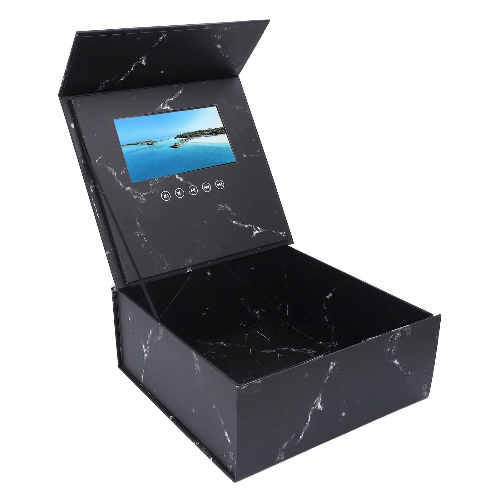 Tarjeta de Felicitación con Vídeo con Pantalla LCD de 7 Pulgadas, Caja de Regalo Personalizada para Aniversario, Cumpleaños, Día de San Valentín, Memoria de 128 M, Compatible con MP4/AVI/JPEG