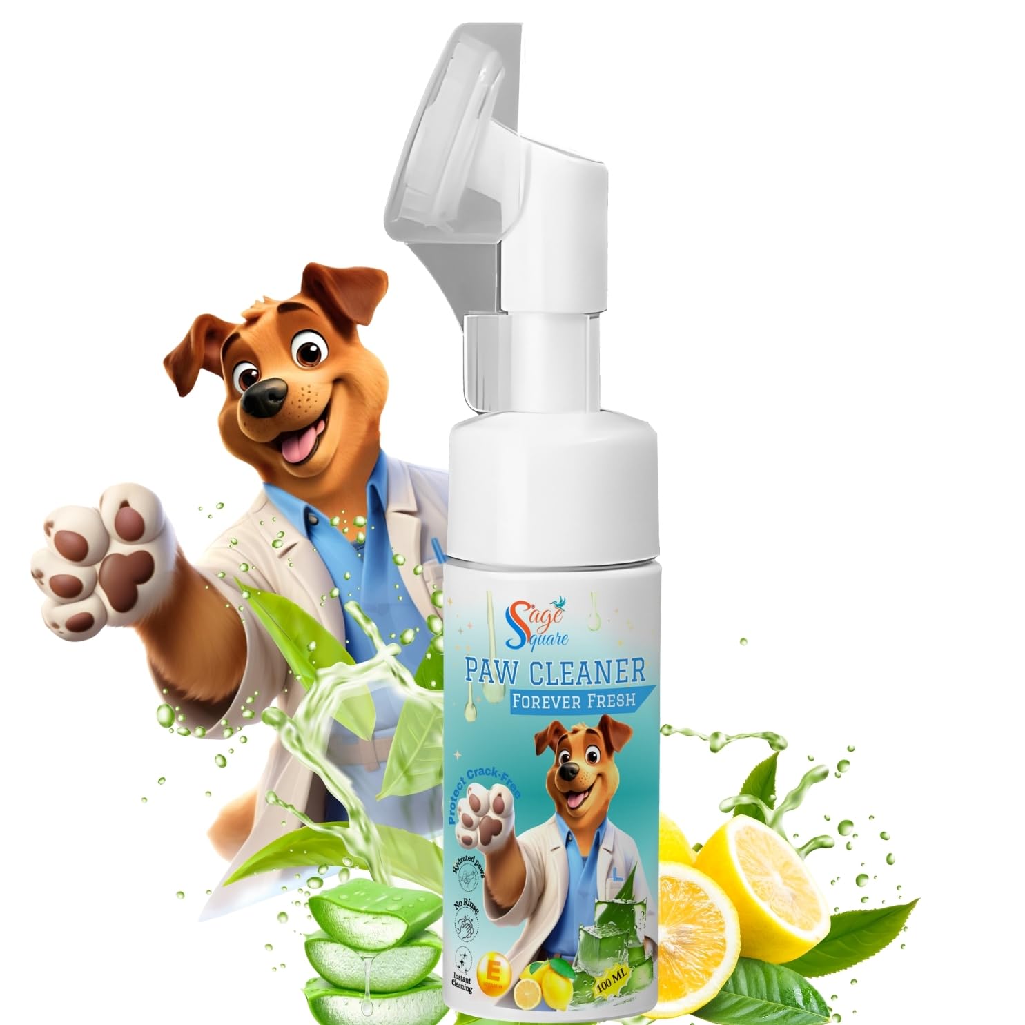 Sage Square Forever Fresh Dog Paw Cleaner: Effortless Paw Cleaning, Hygienic | Convenient Brush Attachment | Easy Cleaning During Bath, Grooming, Dry Bath, Walk & Everyday Use | Dog Cat, Puppy | 100ml (B0D8BP831K) Amazon Price History, Amazon Price Tracker