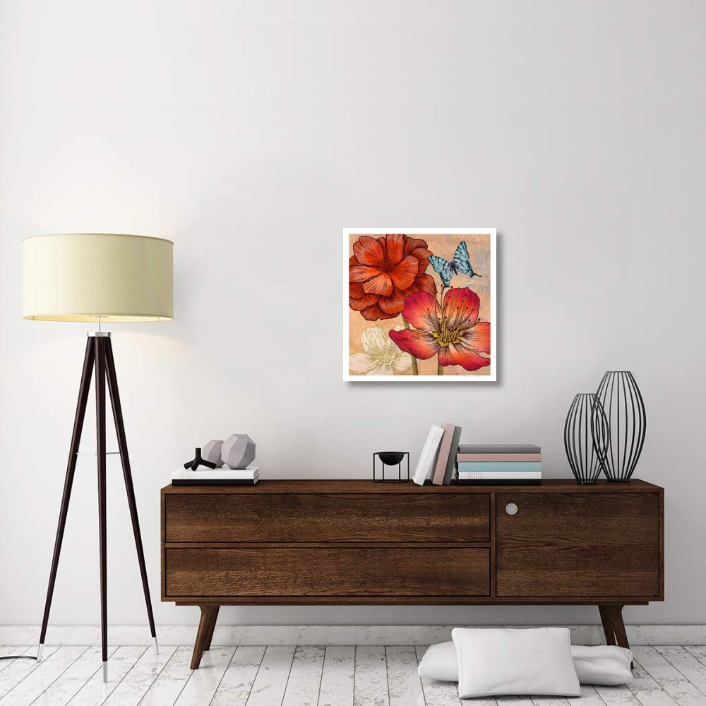 Oeuvres Italia Fleurs et Papillons (détail)-Papier Art-26"x26"
