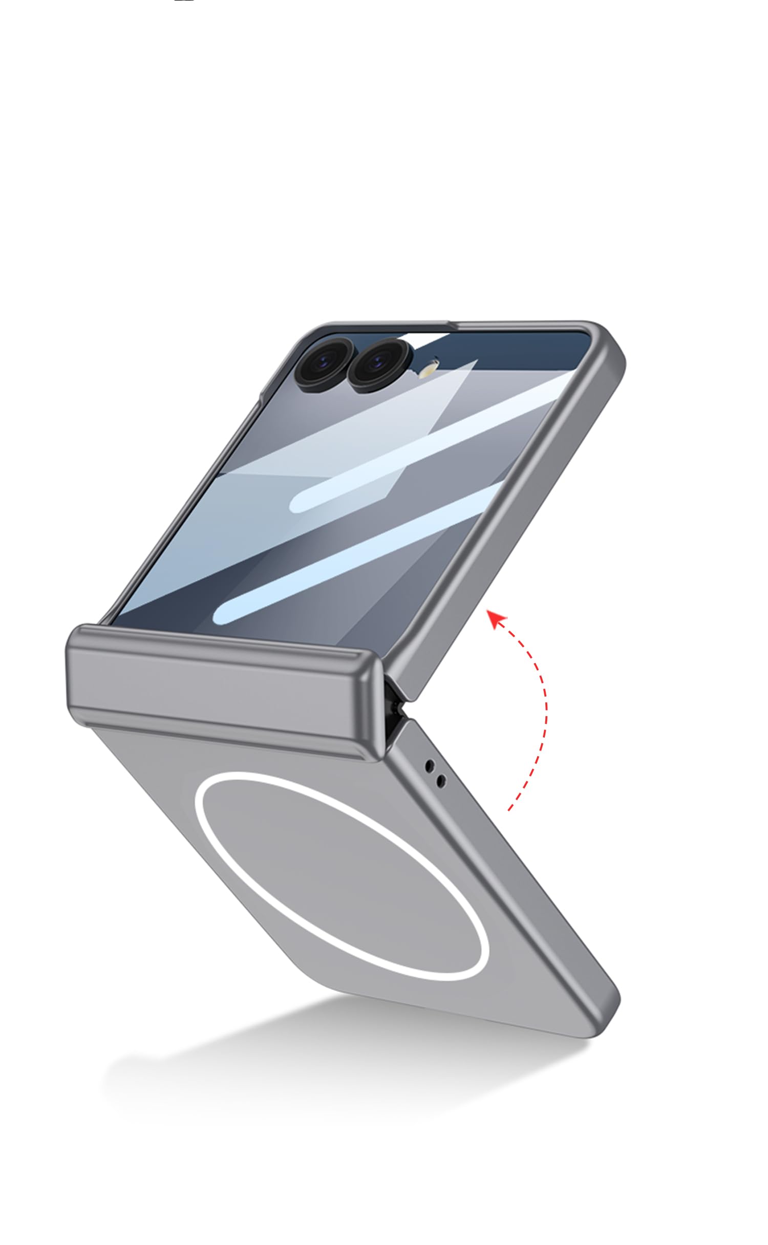 COQUE Custodia per Galaxy Z Flip 7, custodia per cellulare con cerniera magnetica e pellicola protettiva, custodia pieghevole con ricarica wireless per Samsung Galaxy Z Flip 7 5G-Nero