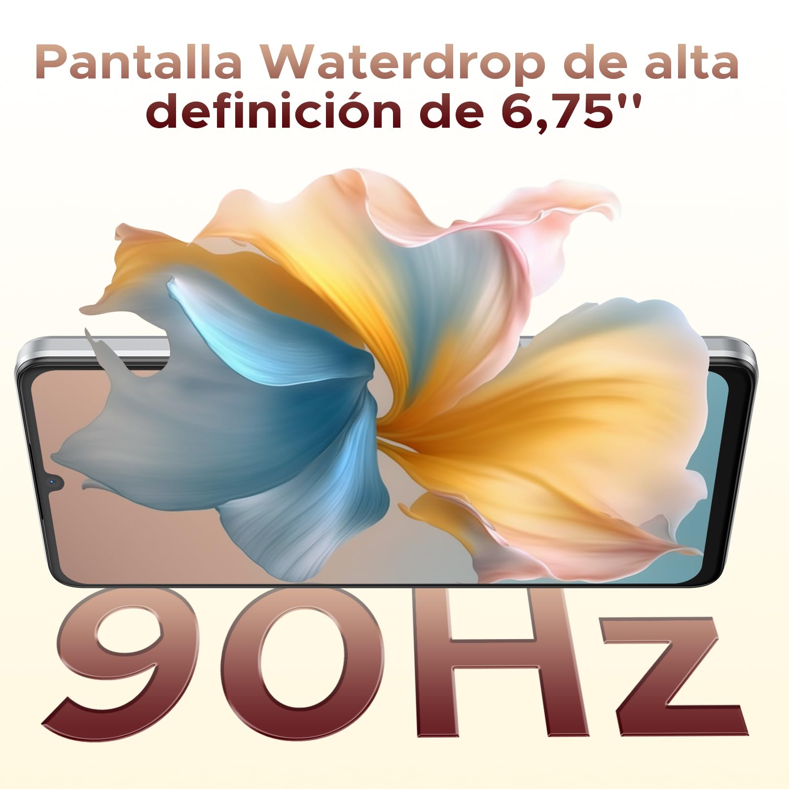 Note 58 Teléfono Movil Android 15, 6250mAh Batería, T7250 Octa Core, 32GB+128GB Smartphone, 6,56" HD+ IPS 90Hz, 16MP+8MP, Cuerpo de 8,6mm Telefono, Face ID/NFC/OTG/GPS/Doble SIM 4G Movil