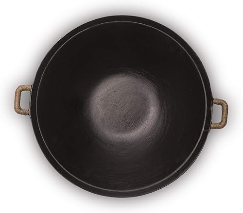 Miniatura 3 de ZhenSanHuan Wok de hierro fundido hecho a mano, sin revestimiento, sin pintura, saludable, fondo plano, apto para inducción (12.6 pulgadas)