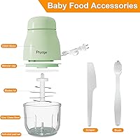 Vista 7 de Fabricante de Comida para Bebés, Licuadora Verde de Comida para Bebés, Fabricante de Puré de Comida para Bebés de 10 oz, Procesador de Alimentos