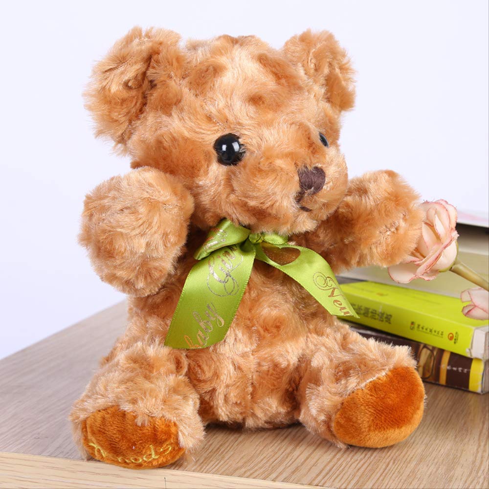 yqs Peluche 1 Pc 20 Cm Kawaii Teddy Bear en Peluche Jouets en Peluche Ours Doux avec Ruban Jouets pour Enfants Enfants Animal Poupée Cadeau d'anniversaire pour Les Filles