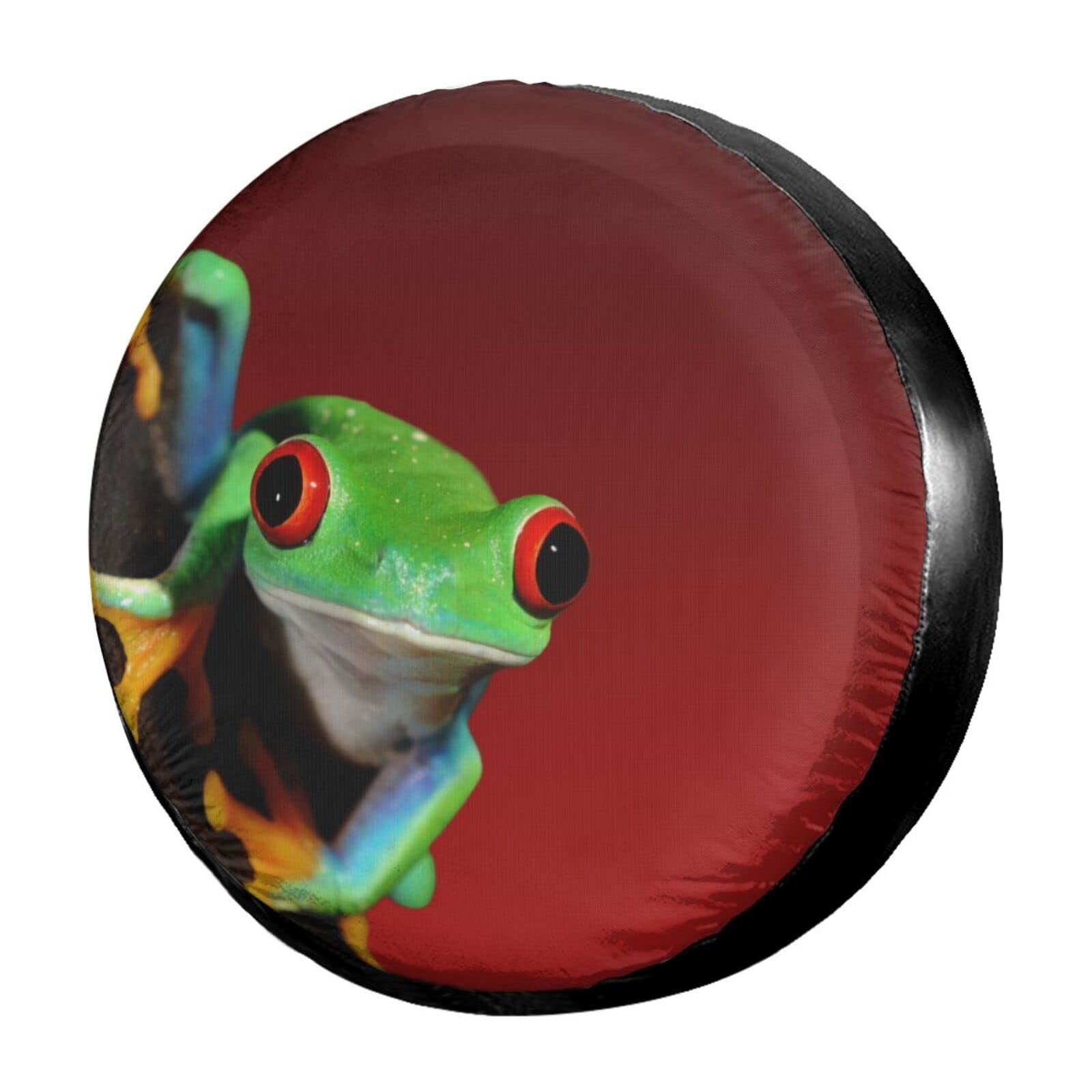 Dujiea Red-Eye Tree Frog Spare Tire Cover, Universal Wheel Tire Cover Dust-Proof Tire Protectors for Trailer Rv Van SUV Truck Camper and Many Vehicle 14 15 16 17 Inch