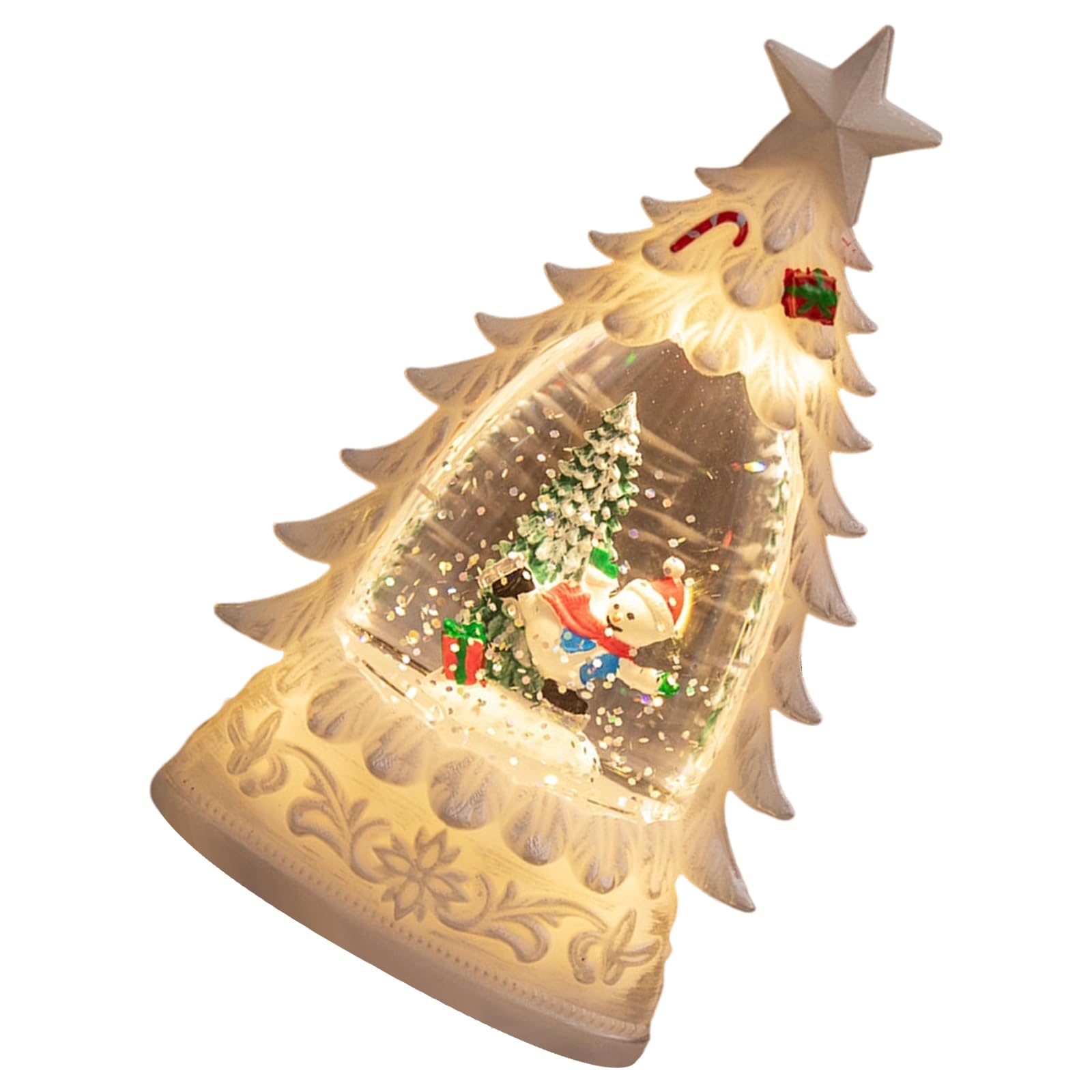 Artistic Snow Globes Table Lamp with Realistic Christmas Tree Creates Holiday Atmospheres LED Christmas Tree Snow Globes Nightlights