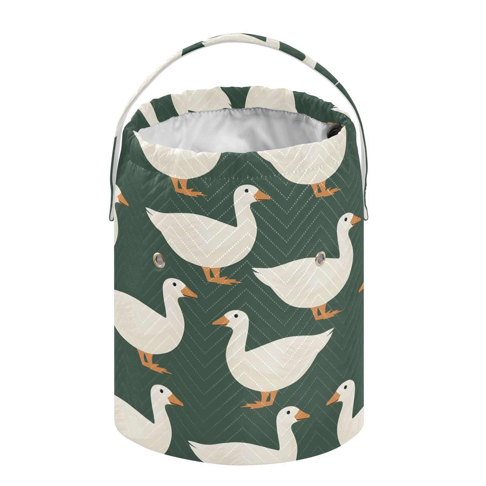 Yarn Storage Bag Small Crochet Bag Knitting Bag Organizer White Duck Green Yarn Bags for Crocheting Basket