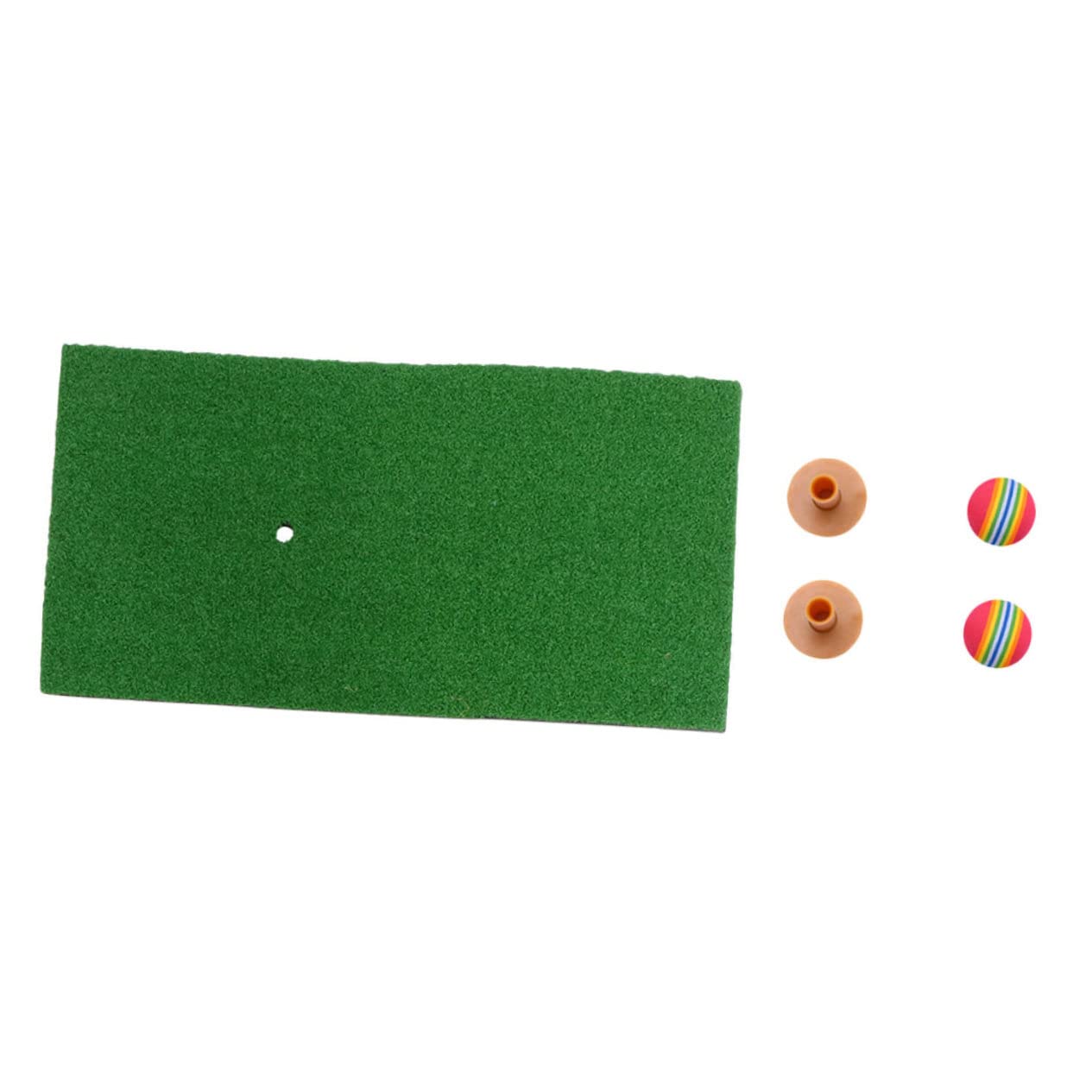 Mikikit Golf Training Mat Set Foam Balls 5pcs Practice Pad Accessories for Driving Putting Random Color
