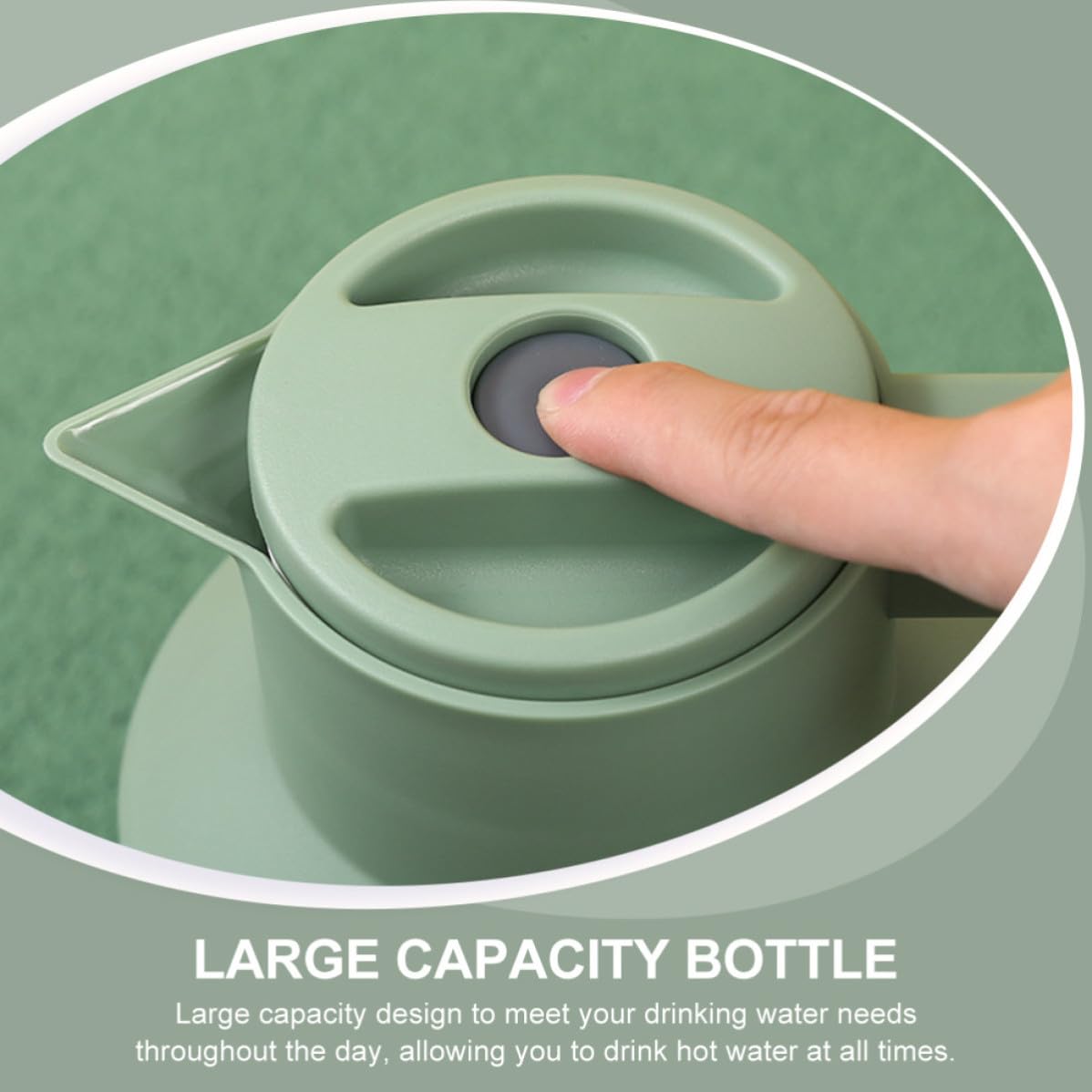 MAGICLULU Botella Térmica de Aislamiento Capacidad de 1l, Diseño Simple Mango de Madera para Uso Doméstico, Experiencia Cómoda y Fácil de Usar