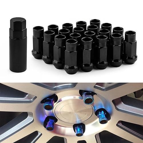 Miniatura 1 de Tuercas universales automotrices para volante M12 (negro, M12x1.5)