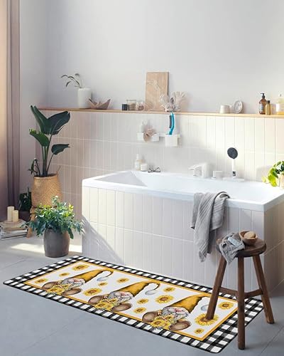 Miniatura 5 de Tapete de baño de gnomos para bañera, antideslizante, de secado rápido y absorbente, de tierra de diatomeas, tapete lavable para cocina, tapete