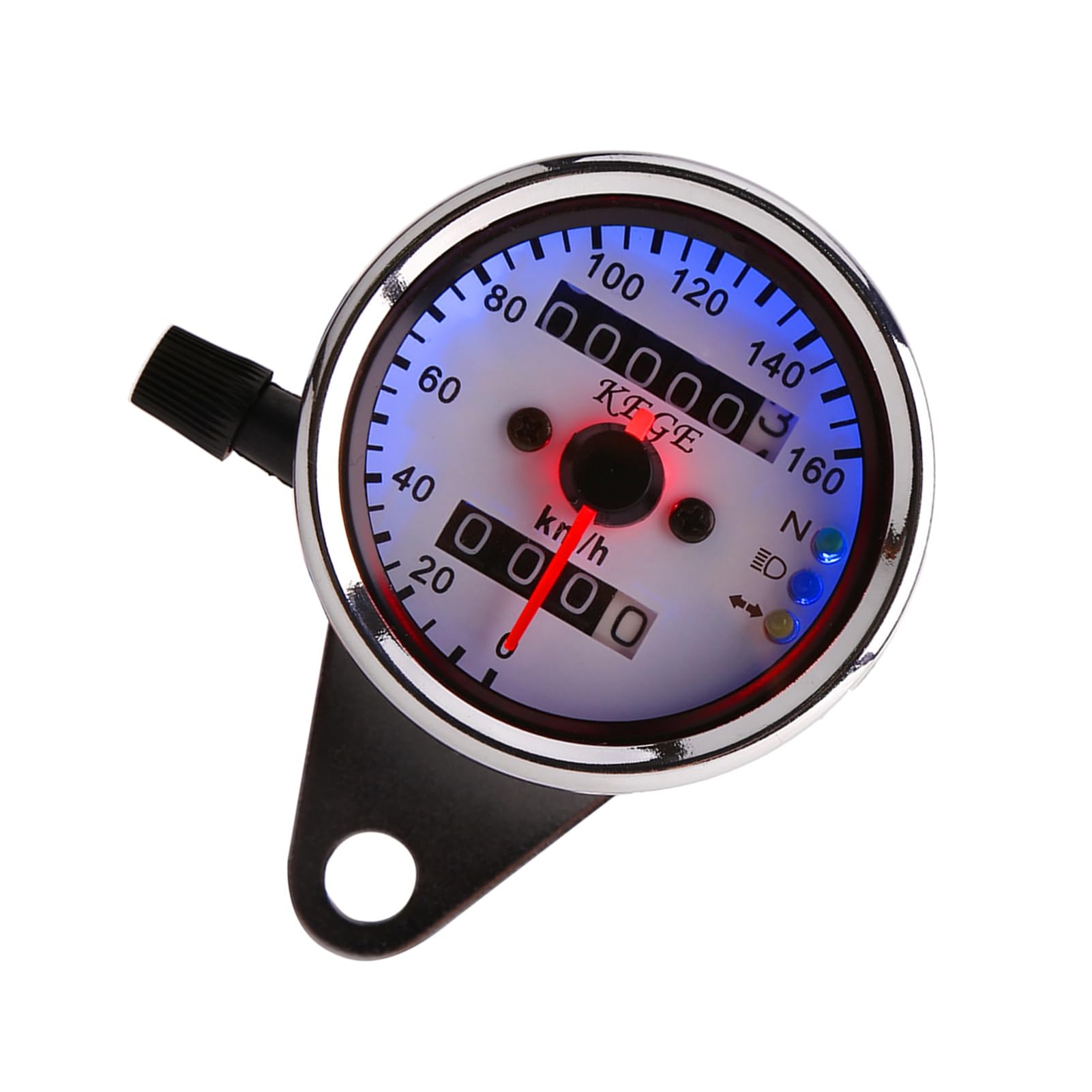 1 pc Moto Compteur De Vitesse Universel Moto Compteur Odomètre Signal Double Affichage Numérique LED Compteur De Vitesse Jauge pour Mesurer La Vitesse(argent), Compteur automatique,tachymètre