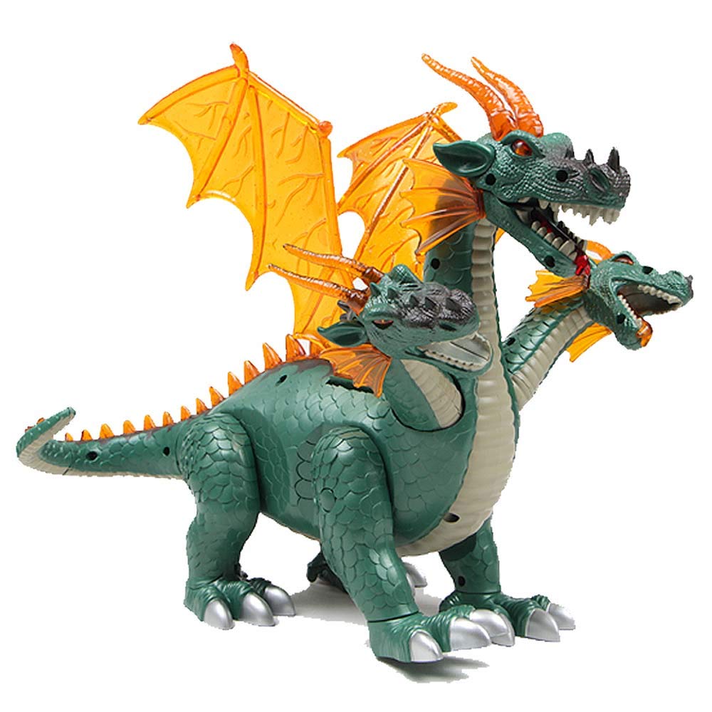 Amazon Co Jp 充電恐竜のおもちゃ 恐竜キッズおもちゃの3つの頭の恐竜モデルウィルウイングス煽動ヘッドシェイク模擬ウォーキング真似ザ スクワット14 5 10 6 10 2インチ おもちゃ