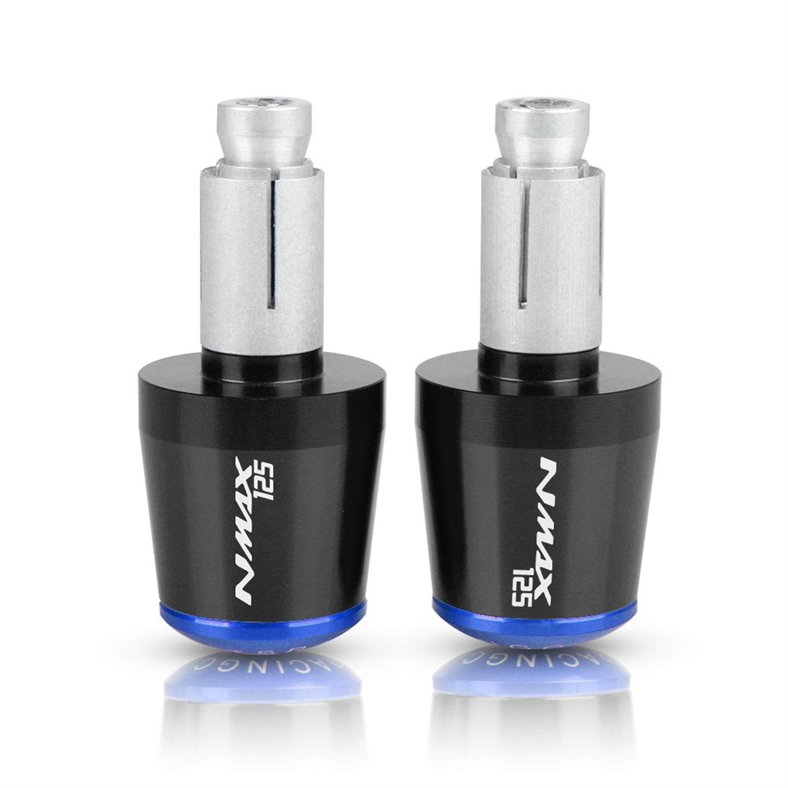 RYABE Motorcycle Accessories Motorcycle Accessories 7/8" 22MM Handlebar Hand Grips Handle Bar End Cap For YAMAHA NMAX 155 NMAX155 NMAX 125 NMAX125 2015-2017 (Color : Blue)