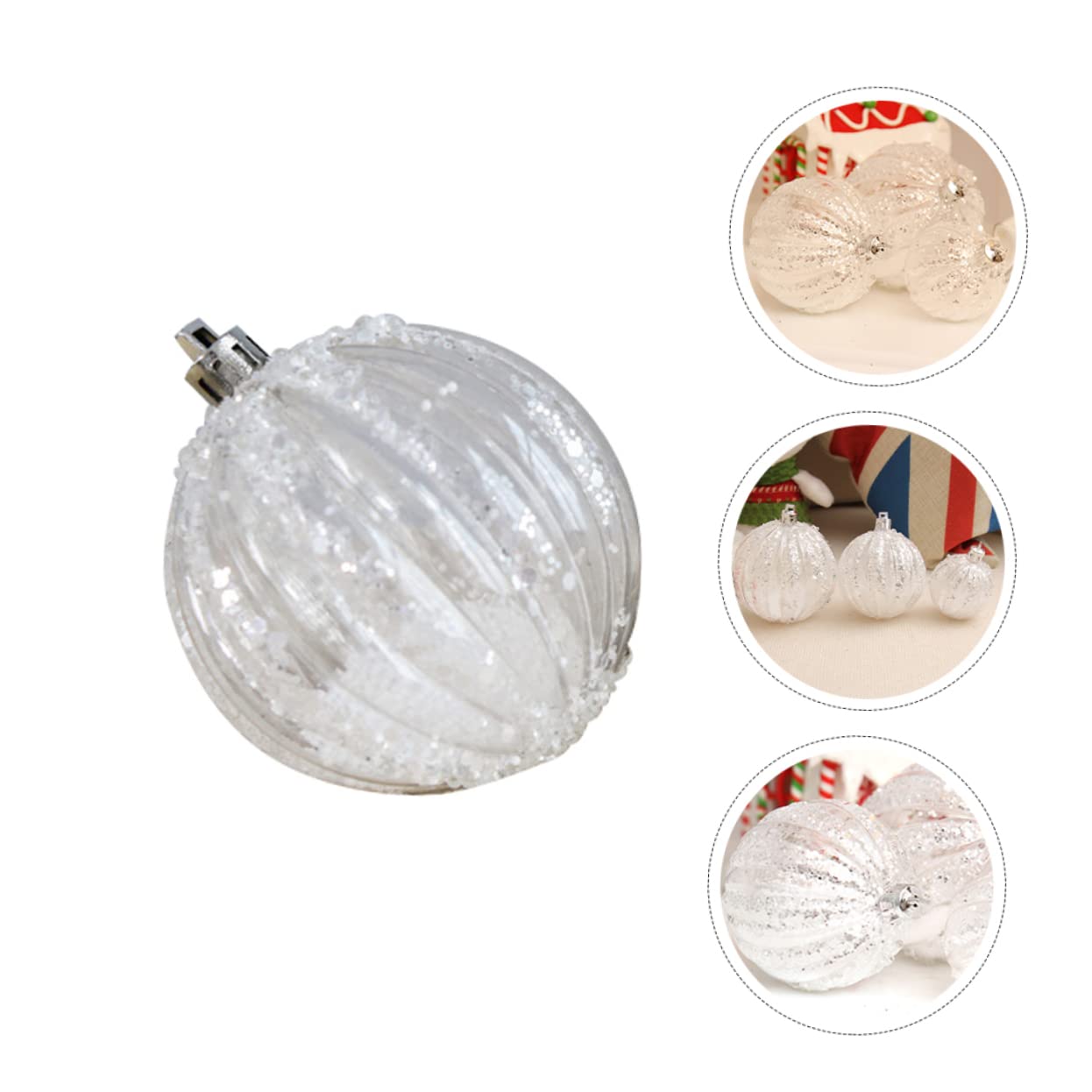 18stücke Glitzernde Kürbisform Weihnachtsbaumkugeln Transparente Weihnachtsdekoration Für Festlichkeiten Und Wohnzimmer Leichte Langlebige Ornamente