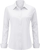Hearain Women's Wrinkle-Free Button Down Shirts Long Sleeve Stretch Blouses Soft Casual Work Tops XXS-6XL