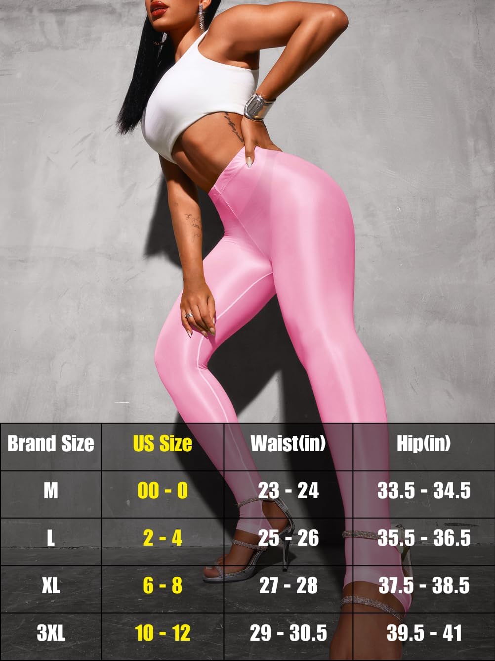 Shiny Leggings for Women, Rave Party Outfits, Sexy Sheer Stirrup Pants High Waist Waisted See Through Mesh Tights - Image 6