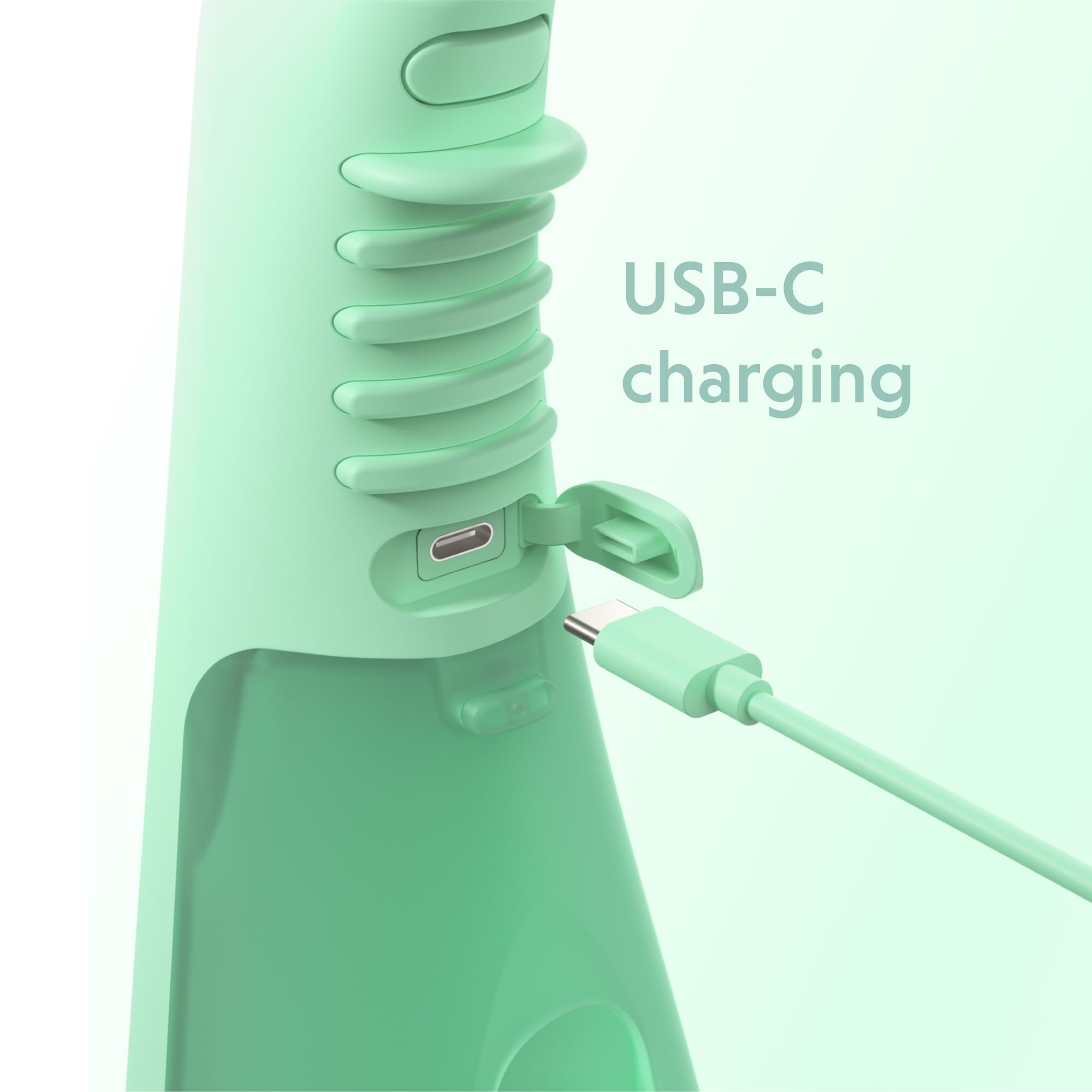 Ordo Irrigador bucal impermeable IPX7 inalámbrico, 3 ajustes de presión, portátil, recargable, eléctrico sónico, recomendado por profesionales dentales, verde menta