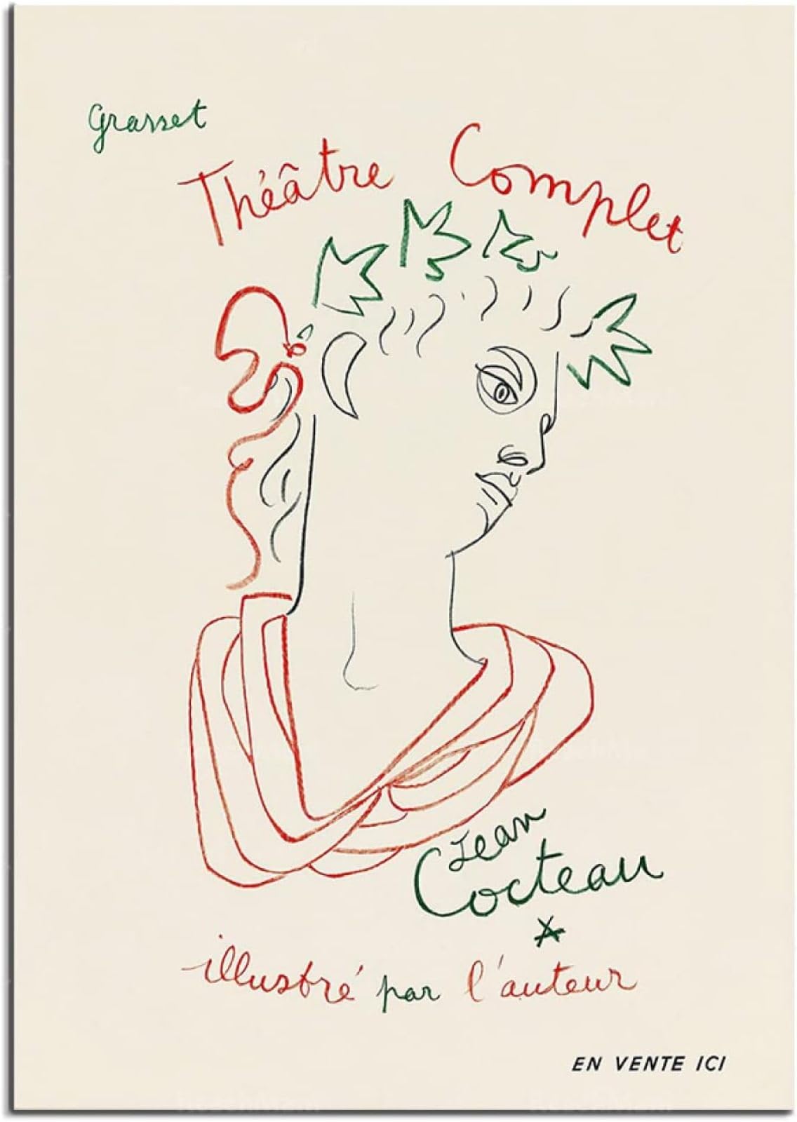 Célèbres Affiches Jean Cocteau et Lignes d'Impression Exposition Art Mur Jean Cocteau Painitng De Toile pour Maison Décoration Murale Photo 40x60cmx1 Pas De Cadre Célèbres Affiches Jean Cocteau et Lignes d'Impression Exposition Art Mur Jean Cocteau Painitng De Toile pour Maison Décoration Murale Photo 40x60cmx1 Pas De Cadre